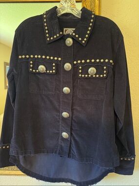 Corduroy navy blue Double D jacket -